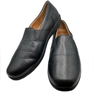 Vionic Gianna Black Slip On Leather Comfort Loafer Size 9